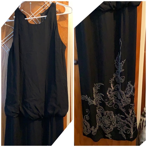 Badgley Mischka sleeveless formal beaded dress 12